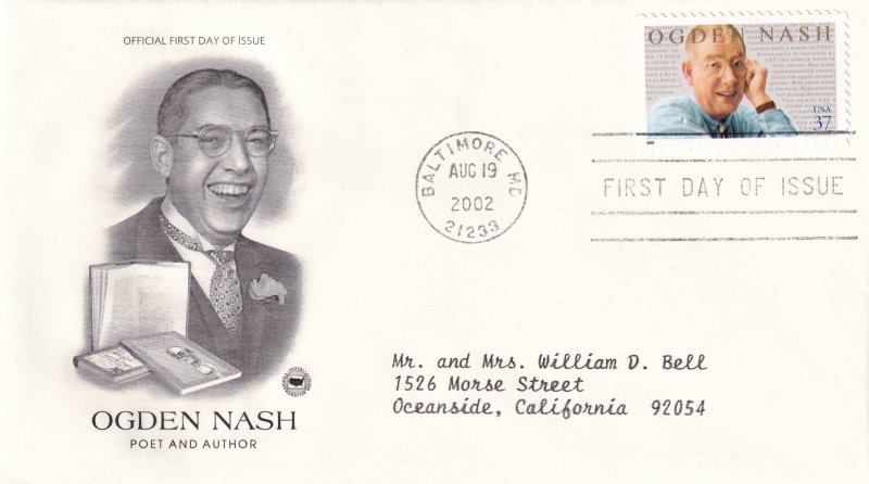 2002, Honoring Ogden Nash, PCS, FDC (E11571)