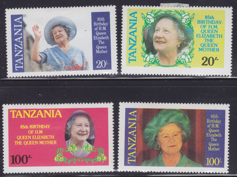 Tanzania 267-270 queen Mother 1985