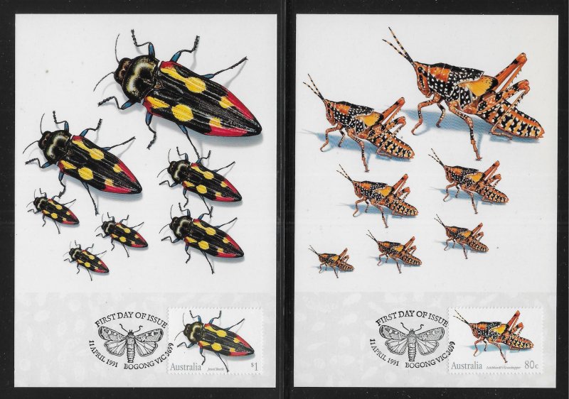 Australia 1211-4 1991 Insects set Maxi Cards FDC