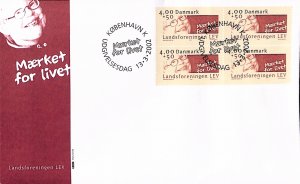 Denmark Danmark Scott B87 FDC block of 4,  LEV National Assoc.