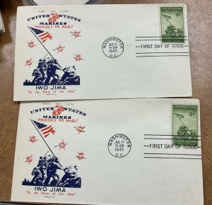 929 Hobby-Life cachet  WWII Patriotic Cachet Iwo Jima  FDC 1945