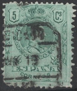 Spain SC#298 5c King Alfonso XIII (1909) Used