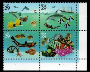 ALLY'S STAMPS US Plate Block Scott #2863-6 29c Wonders of the Sea [4] MNH [STK]