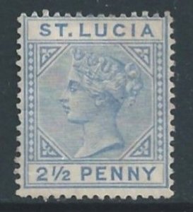 St. Lucia #31a Mint No Gum 2 1/2p Queen Victoria - Die A