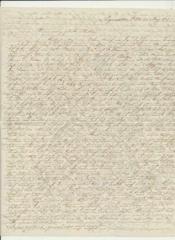 PUERTO RICO-GERMANY 1847 LETTER BRITISH PO IN SAN JUAN VIA ST THOMAS & S'HAMPTON