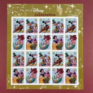 Scott 3912-3915 DISNEY - ART OF CELEBRATION Pane of 20 US 37¢ Stamps MNH 2005