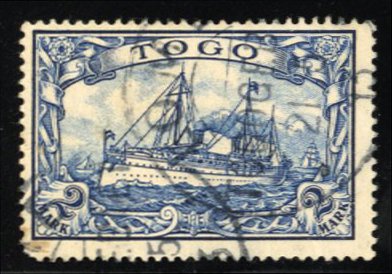 German Colonies, Togo #17 Cat$75, 1900 2m blue, used, signed Bothe