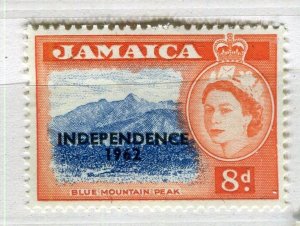 JAMAICA; 1962 QEII Independence issue fine Mint hinged 8d. value 