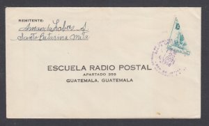 Guatemala Sc 358 bisect on 1956 local cover, purple cancel ties, F-VF