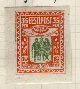 ESTONIA; 1920 early Imperf Charity issue Mint hinged 35p. value