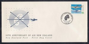 New Zealand Scott 978 FDC - Air New Zealand, 50th Anniv.