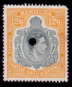 BERMUDA GVI 12/6d perf 13 SG120e fiscally used.............................42231