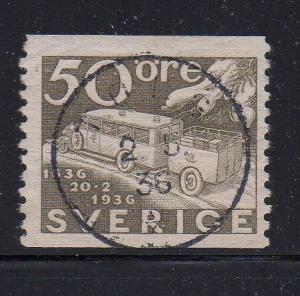 Sweden Sc 260 1936 50 ore Mail Truck stamp used