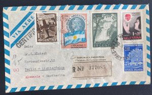 1959 Buenos Aires Argentina Registred Airmail Cover  To Berlin Germany