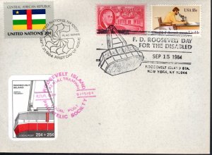 US -UN CENTRAL AFRICAN REPUBLIC Flag  SPECIAL EVENT FDR DAY FOR THE DISABLED FDC