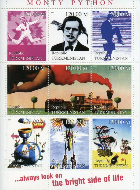 Turkmenistan Stamps 2000 MNH Monty Python Flying Circus John Cleese TV 9v M/S