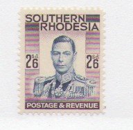 Southern Rhodesia Sc 53 1937 2/6d George VI stamp mint