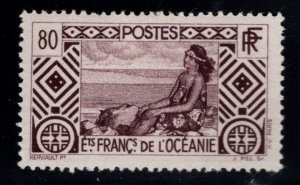 French Polynesia Scott 101 MH* stamp from the 1939-40 Long set  nicely centered