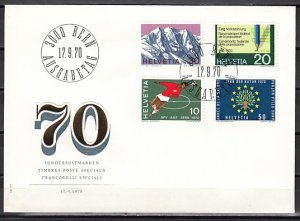 Switzerland, Scott cat. 517-520. Soccer, Census, Mountains. First day cover. ^