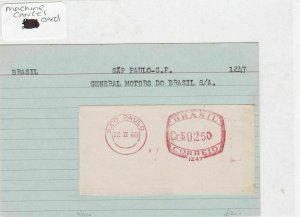 Brazil  machine cancel  stamp card Ref 9049