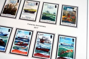 COLOR PRINTED FALKLAND ISLANDS 2011-2020 STAMP ALBUM PAGES (36 illustr. pages)