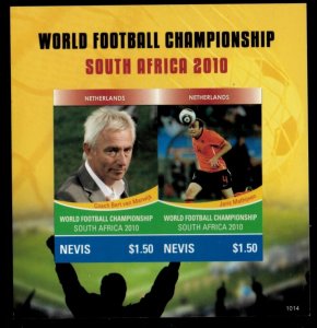 Nevis 2010 - World Cup Soccer - IMPERF Souvenir Stamp Sheet - Scott #1639 - MNH