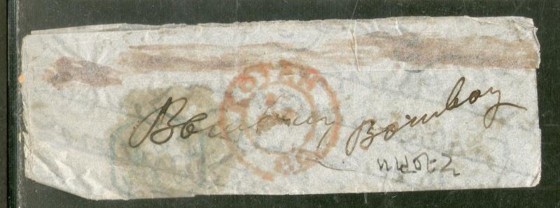 India Small Stampless Cover with Red KOTAH canc. & Hexagonal canc. # PH53