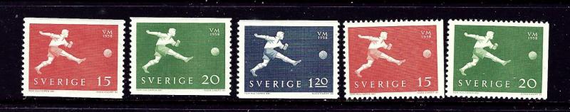 Sweden 524-28 MNH 1958 Soccer