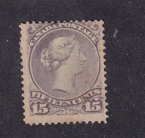 CANADA # 29b MLH 15cts RED LILAC SHADE LARGE QUEEN