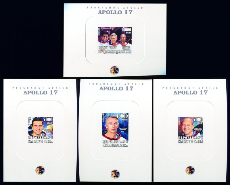 Ly303 Imperf 2015 Apollo 17 Space Apollo Program ! Cardboard 4Bl Mnh