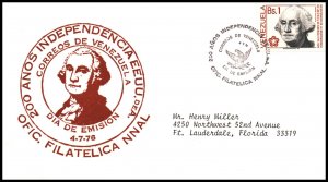 Venezuela 1151 George Washington Typed FDC