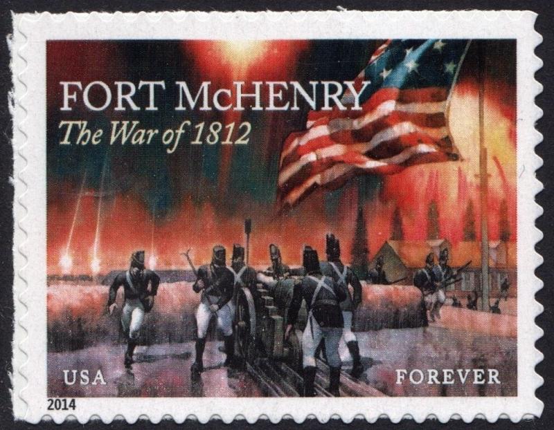SC#4921 (49¢) War of 1812: Fort McHenry Single (2014) SA