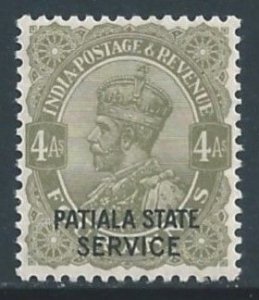 India-Convention States-Patiala #O47 NH 4a King George V Issue Ovptd. Patial...