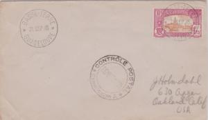 Guadeloupe 1.75F Harbor Scene 1945 Basse-Terre, Guadeloupe to Oakland, Calif....