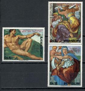 Paraguay Scott #1584-1585 MNH Paintings Michelangelo 500th Ann CV$7+