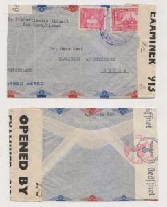 VENEZUELA 1941 DOUBLECENSORED AIR COVER VIA NEW YORK/LISBON TO SWITZERLAND