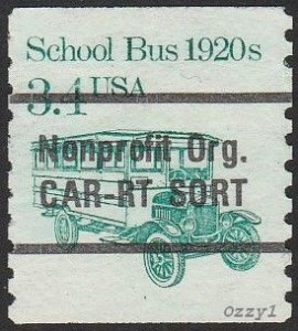 USA #2123a 1985 3.4c Green School Bus PRECANCEL-NG.