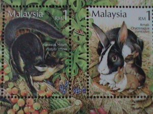 ​MALAYSIA-2002-SC#908- STAMP WEEK-LOVELY PET ANIMALS MNH -S/S-VF-LAST ONE