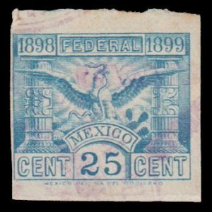 MEXICO 1898 - 99.  REVENUE STAMP. FEDERAL CONTRIBUTION. USED. # 1