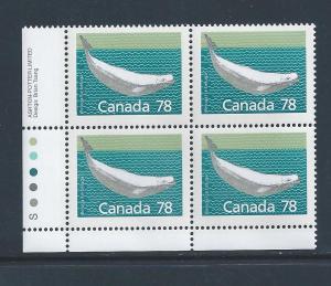 Canada #1179 LL PL BL Beluga Whale 78¢ MNH