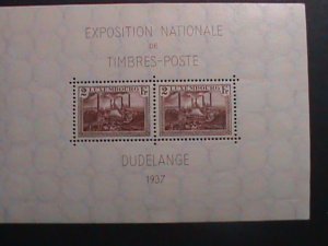LUXEMBOURG-1937 SC# B85 OVER 85 YEARS OLD-STAMP SHOW AT DUDELANGE MINT S/S VF