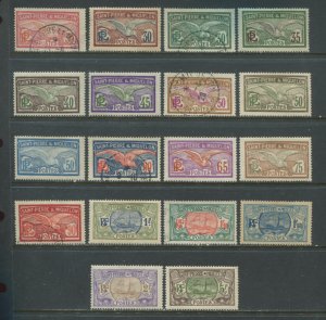 St. Pierre and Miquelon 1909-30 30 centimes to 5 francs, mint og. hinged & used