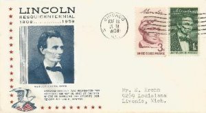 Lincoln nominated for President Anniver cover 5-18-59 !#2