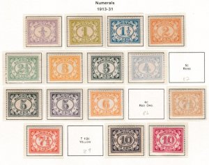 Suriname # 74 / 108, Numerals, Queen Wilhelmina, Mint Hinged, 1/2 hinged Cat.