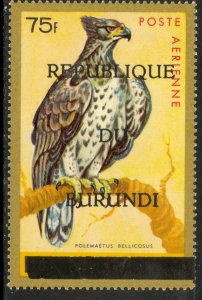 BURUNDI 1967 75fr Martial Eagle Bird Ovptd Airmail Sc C35H MH