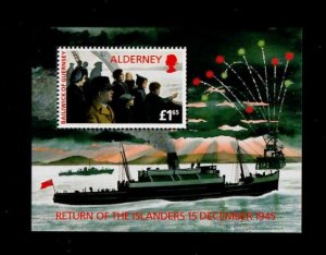 Alderney 1995 - Return Ship of Islanders - Souvenir Stamp Sheet - Scott 90 - MNH