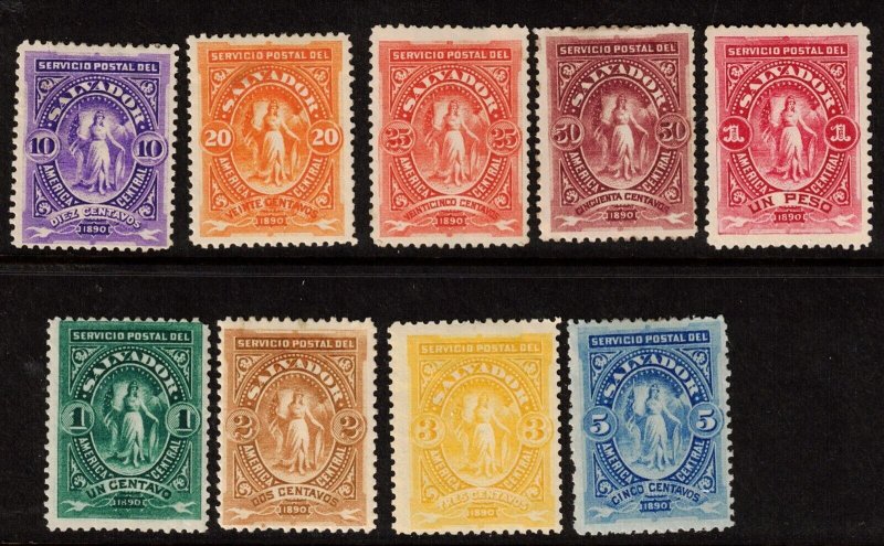 Salvador Sc 38-46 MLH SET of 1890 - RARE AS COMPLETE SET