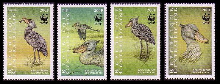 Central African Rep. WWF Shoebill 4v SC#1239 a-d MI#2211-14