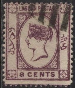 Labuan 44 (used) 8c Queen Victoria, brt vio (1894)