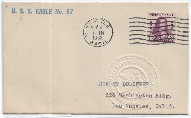 1932 USS Eagle #57 to Los Angeles, Ca (N9327)